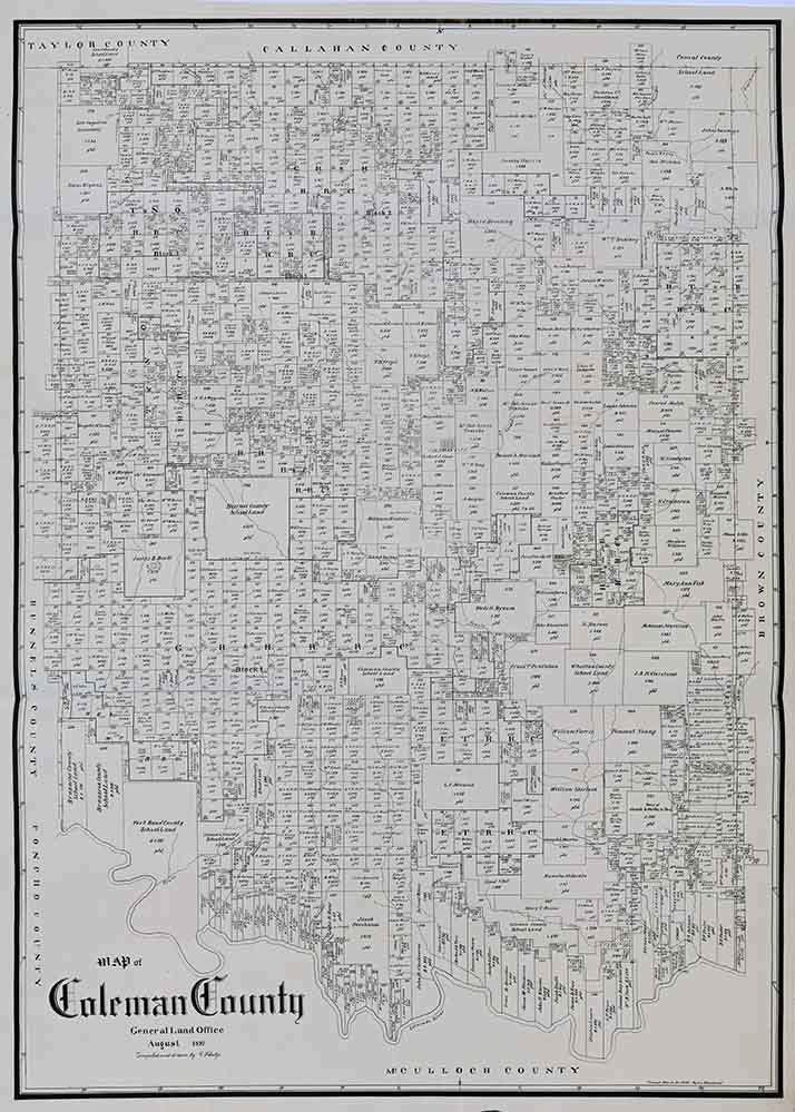 1897 Map of Coleman County Texas