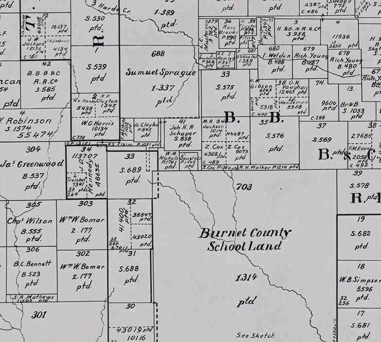 1897 Map of Coleman County Texas