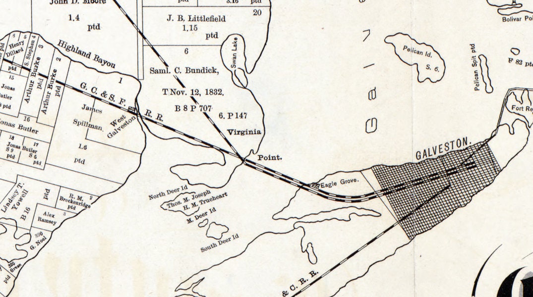 1902 Map of Galveston County Texas