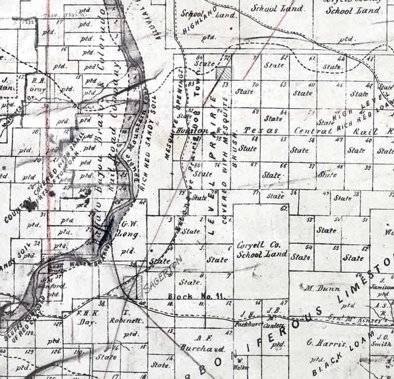 1876 Farm Line Map of Haskell County Texas