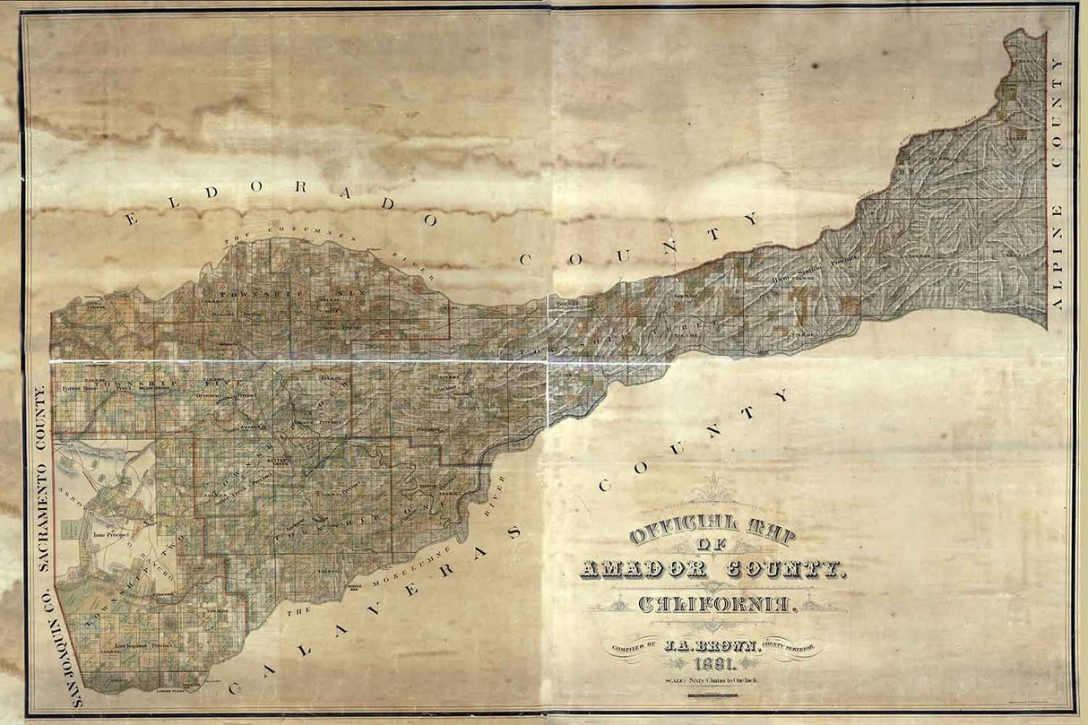 1881 Map of Amador County California
