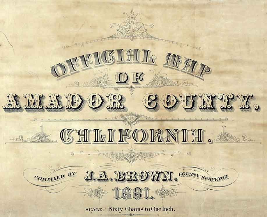 1881 Map of Amador County California
