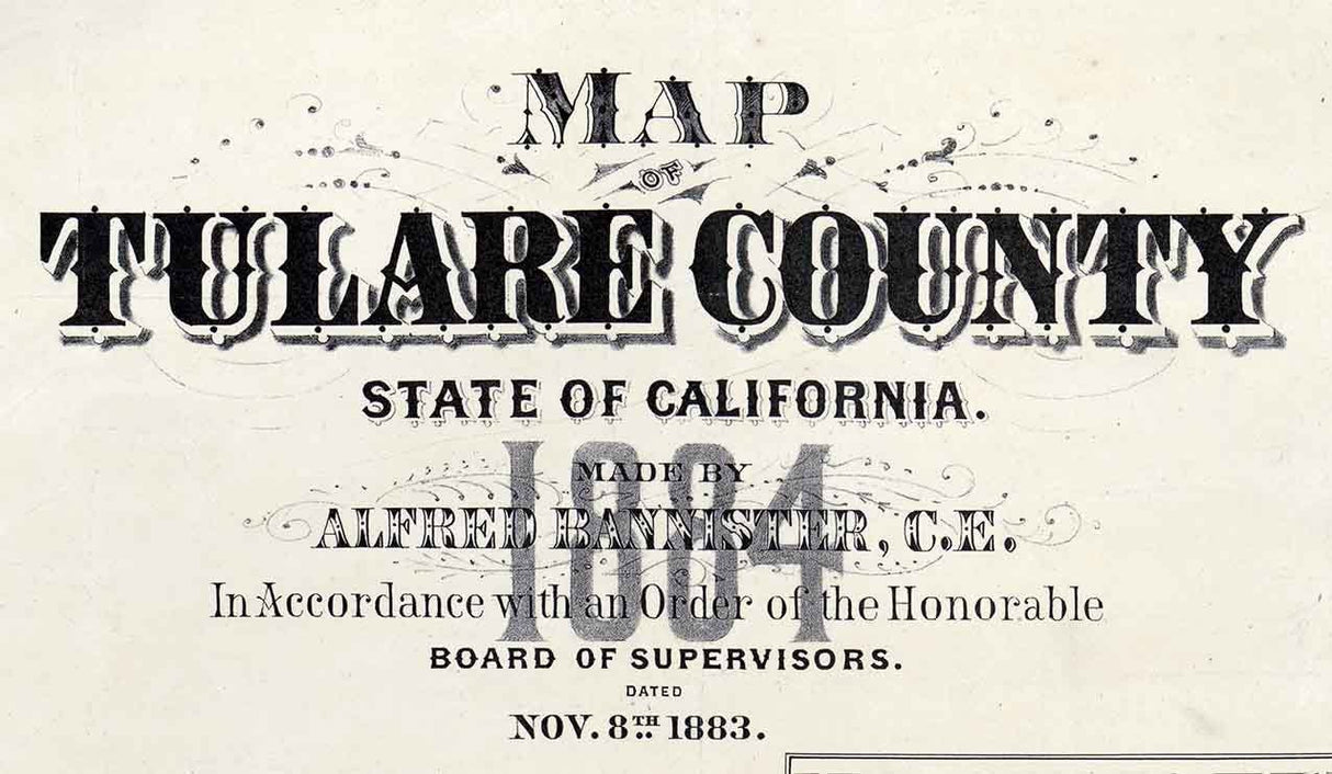 1884 Map of Tulare County California