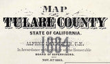 1884 Map of Tulare County California