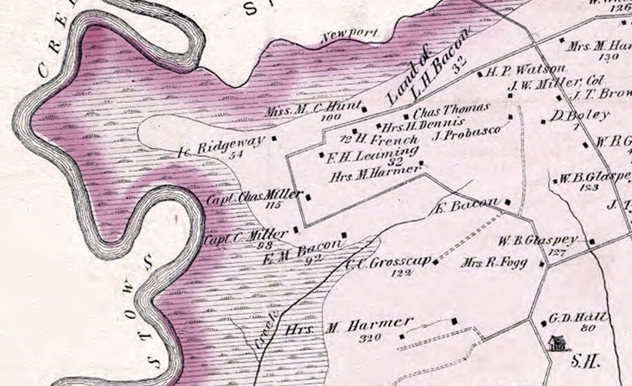 1876 Map of Greenwich Township Cumberland County New Jersey