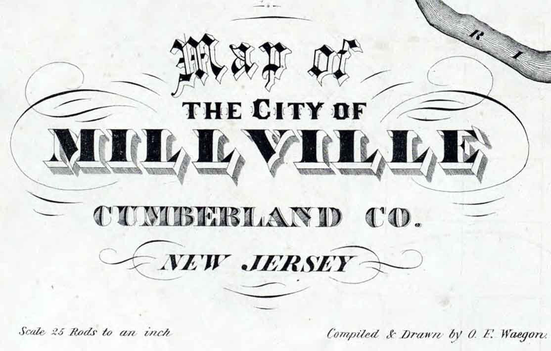 1876 Map of Millville Cumberland County New Jersey