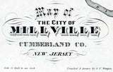 1876 Map of Millville Cumberland County New Jersey