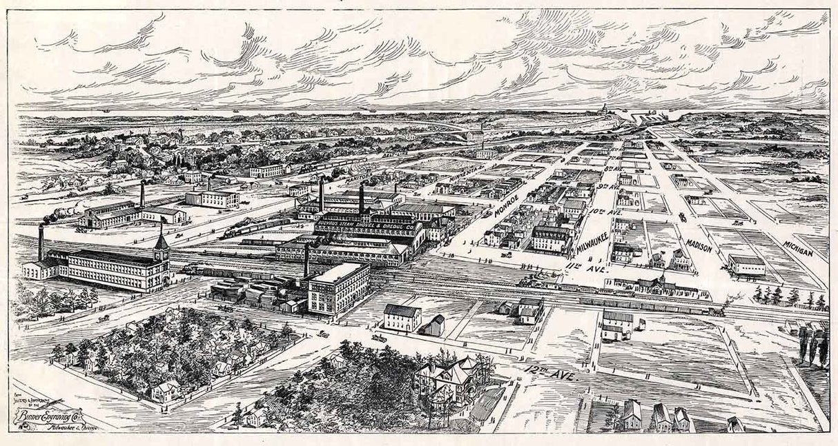 1906 Panoramic Map of South Milwaukee Wisconsin