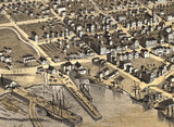 1868 Panoramic Map of Muskegon Michigan