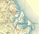 1888 Topo Map of Duxbury Massachusetts Quadrangle