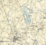 1888 Topo Map of Middleboro Massachusetts Quadrangle