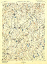 1889 Topo Map of Franklin Massachusetts Quadrangle