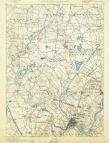 1890 Topo Map of Haverhill Massachusetts Quadrangle