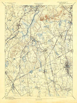 1894 Topo Map of Dedham Massachusetts Quadrangle