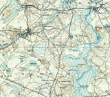 1894 Topo Map of Framingham Massachusetts Quadrangle