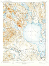 1896 Topo Map of Sebago Maine Quadrangle Sebago Lake