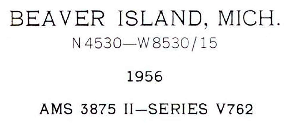 1956 Topo Map of Beaver Island Michigan Quadrangle