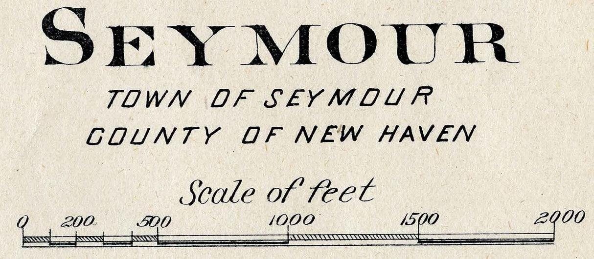 19th Century Map of Seymour New Haven County Connecticut