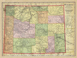 1800s County Map of Wyoming