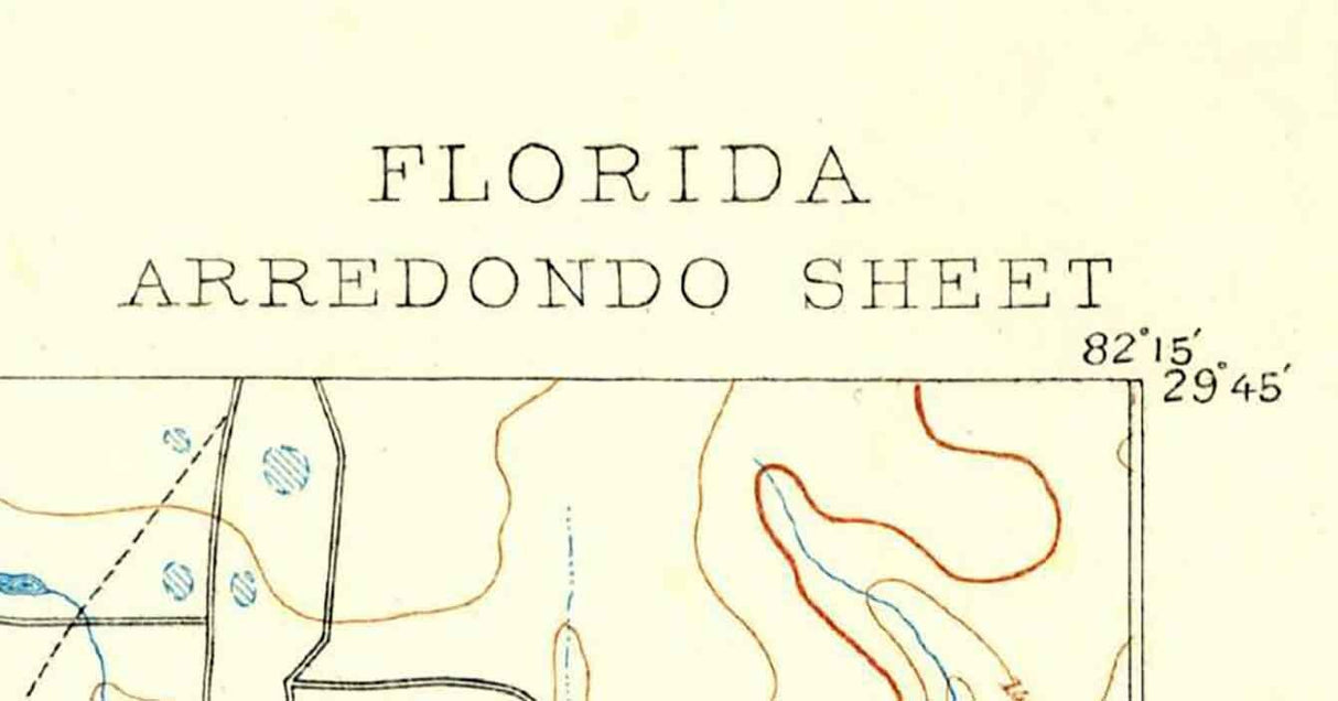 1890 Topo Map of Arredondo Quad Florida - Gainsville