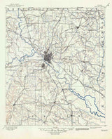 1893 Topo Map of Dallas Texas - Rockwall - Kaufman - Ellis