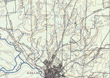 1893 Topo Map of Dallas Texas - Rockwall - Kaufman - Ellis