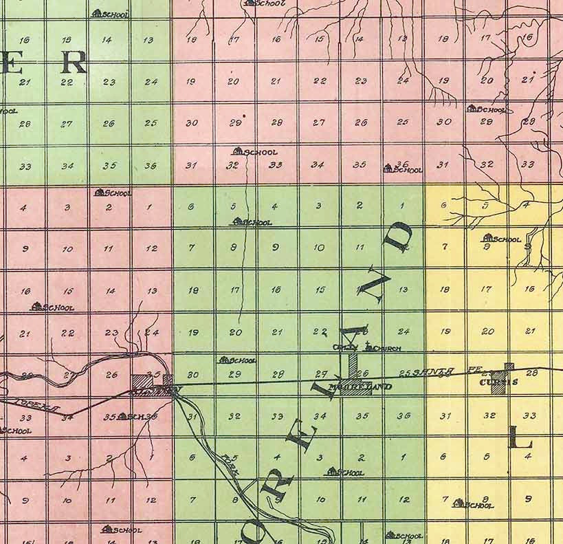 1910 Map of Woodward County Oklahoma