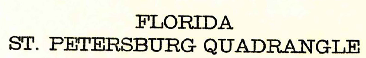 1921 Topo Map of St Petersburg Quad Florida - Old Tampa Bay