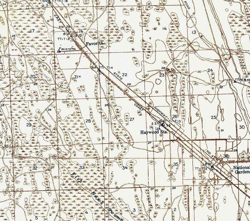 1937 Topo Map of Ormond Quad Florida - Daytona - Dinner Island