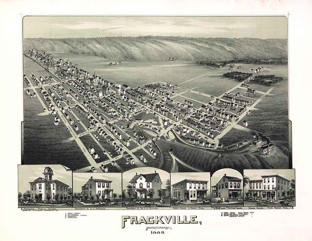 1889 Panoramic Map of Frackville Pennsylvania