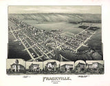 1889 Panoramic Map of Frackville Pennsylvania