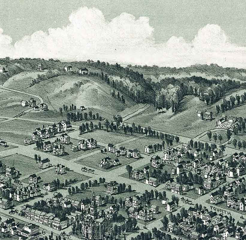 1900 Panoramic Map of Beaver Pennsylvania