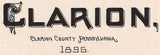 1896 Panoramic Map of Clarion Pennsylvania
