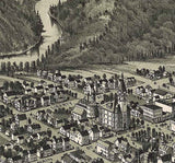1896 Panoramic Map of Clarion Pennsylvania