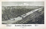 1897 Panoramic Map of Elizabeth Allegheny County Pennsylvania