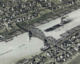 1897 Panoramic Map of Elizabeth Allegheny County Pennsylvania