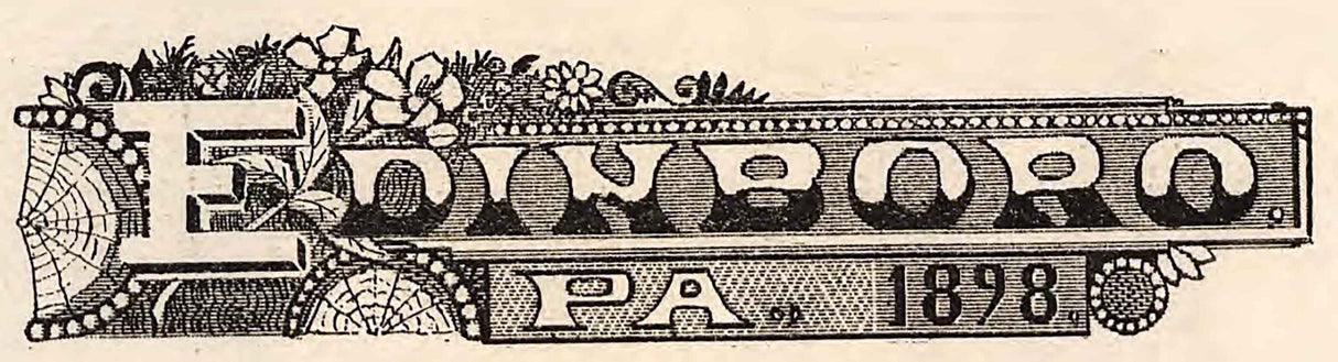 1898 Panoramic Map of Edinboro Pennsylvania