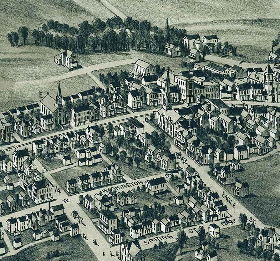 1900 Panoramic Map of Mount Pleasant Pennsylvania