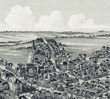 1901 Panoramic Map of Grove City Mercer County Pennsylvania