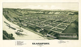 1902 Panoramic Map of Glassport Allegheny County Pennsylvania