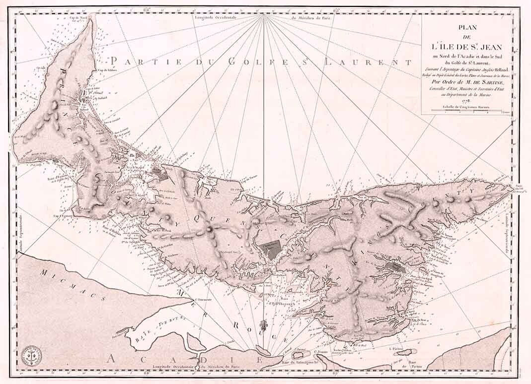 1778 Map of Prince Edward Island Canada