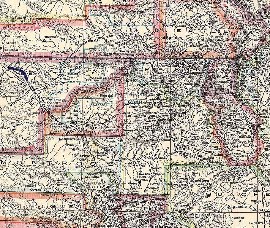 1911 Map of the State of Colorado