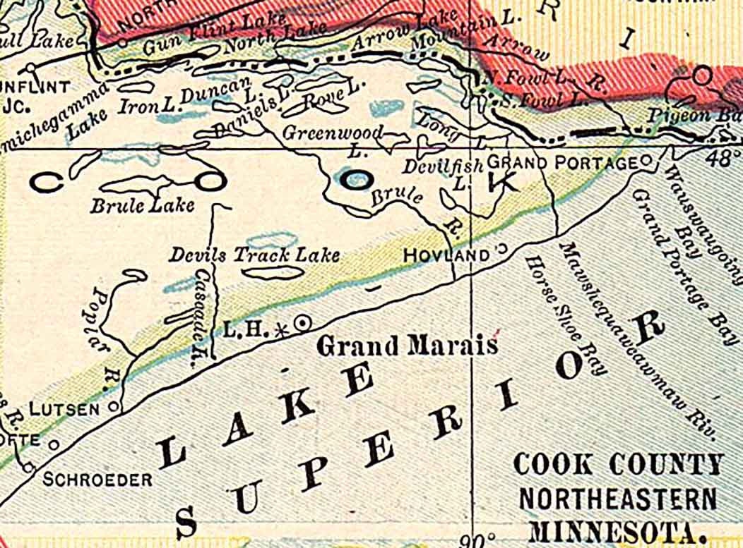 1911 Map of the State of Minnesota Lake Superior