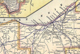 1911 Map of the State of Ohio Cincinnati Lake Erie Hamilton County