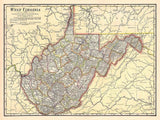 1911 Map of the State of West Virginia