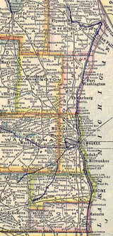 1911 Map of the State of Wisconsin Lake Michigan Lake Superior