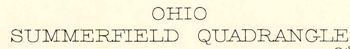 1909 Topo Map of Summerfield Ohio Quadrangle Senecaville Lake