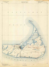 1889 Topo Map of Nantucket Massachusetts Quad