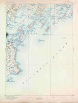 1893 Topo Map of Casco Bay Maine Quad Cape Elizabeth