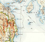 1904 Topo Map of Bar Harbor Maine Quad Acadia National Park